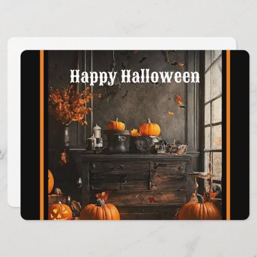 Griezelige Thuis Halloween Collectie Feestdagenkaart (Voorkant / Achterkant)