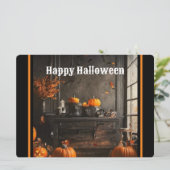 Griezelige Thuis Halloween Collectie Feestdagenkaart (Staand voorkant)