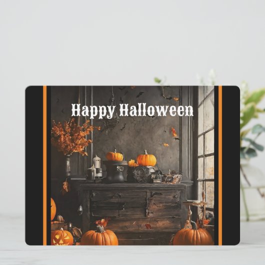 Griezelige Thuis Halloween Collectie Feestdagenkaart (Staand voorkant)