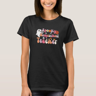 Griezelige thuisonderwijzer Groovy Halloween thuis T-shirt