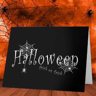 Griezelige Trick or Treat Halloween Spin Design Bedankkaart