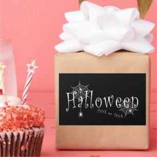 Griezelige Trick or Treat Halloween Spin Design Rechthoekige Sticker