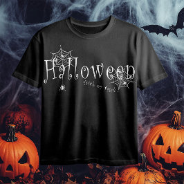 Griezelige Trick or Treat Halloween Spinnekop Ontw T-shirt