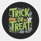 Griezelige Trick or Treat Slijm Halloween Sticker (Voorkant)