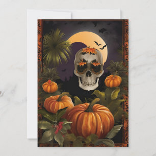 Griezelige Tropische Halloween - Dag van de Doden  Feestdagenkaart