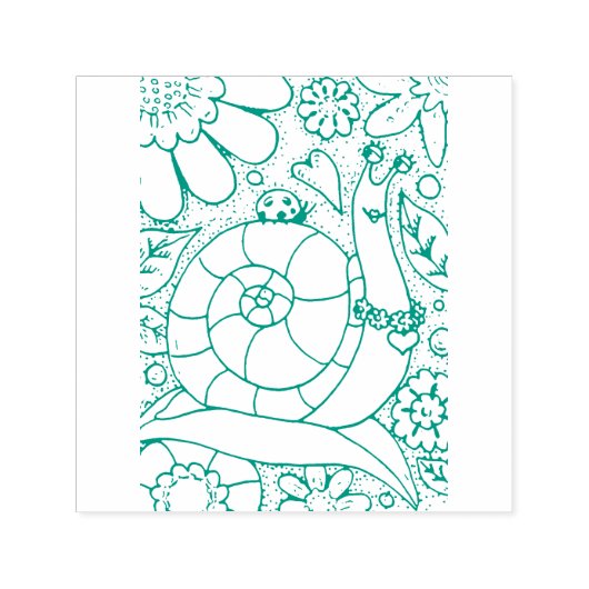 GRIEZELIGE TUINSLAK & LIEVEHEERSBEESTJE, BUG'S FLO  ZELFINKTENDE STEMPEL (Design)