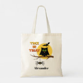 Griezelige Uil Trick or Treat Halloween Tote Bag (Achterkant)