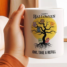 Griezelige Uilen Familiestamboom Halloween Koffiemok