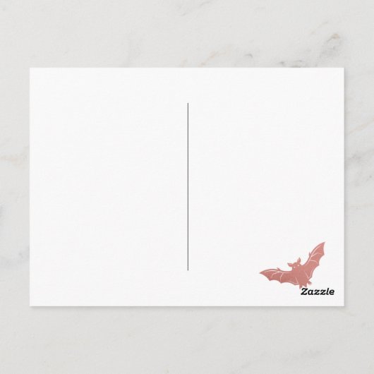 Griezelige Uitnodiging Roze Vleermuizen Halloween  (Achterkant)