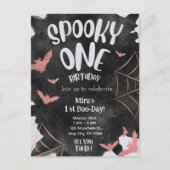 Griezelige Uitnodiging Roze Vleermuizen Halloween  (Voorkant)