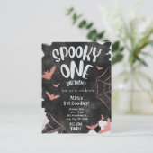 Griezelige uitnodiging voor Halloween-verjaardag R (Staand voorkant)