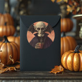 Griezelige vampier Dracula Halloween-rondje Ronde Sticker