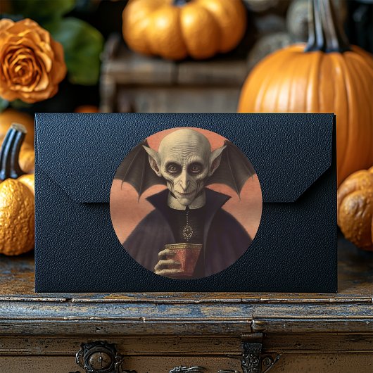 Griezelige vampier Dracula Halloween-rondje Ronde Sticker