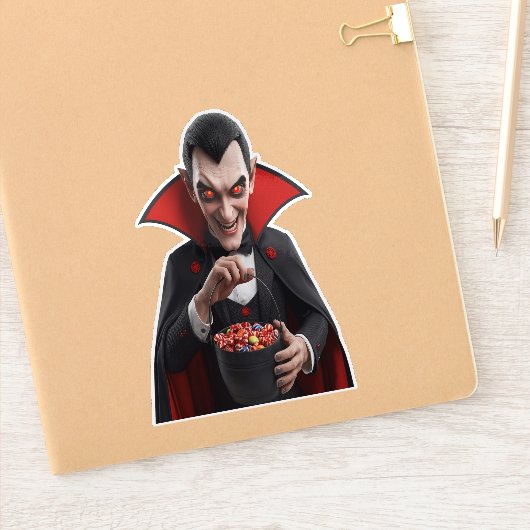 Griezelige vampier Dracula Sticker (Notitieboek)