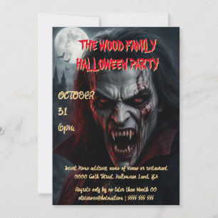 Griezelige vampier volwassenen Halloween-feest uit Kaart