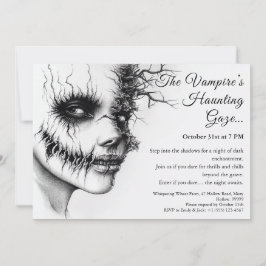 Griezelige Vampier Vrouw Halloween Uitnodiging