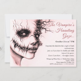 Griezelige Vampier Vrouw Halloween Uitnodiging
