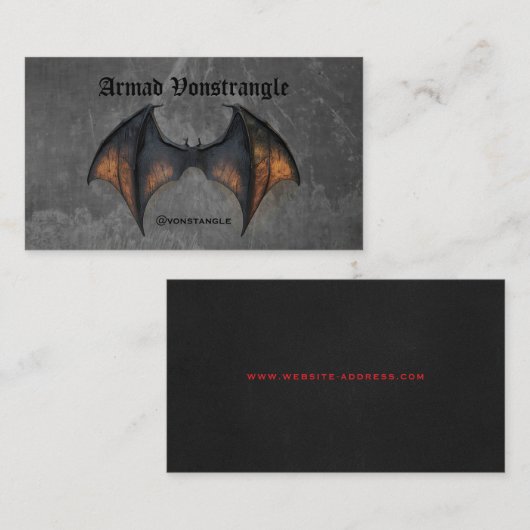 griezelige vampiervleermuis visitekaartje (Voorkant / Achterkant)