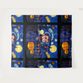 Griezelige Van Gogh-scène – Gotische sterren Hallo Wandkleed (Voorkant (horizontaal))