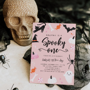Griezelige verjaardagsuitnodiging voor Halloween Kaart