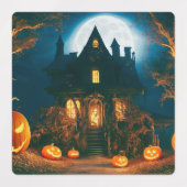 griezelige verlichting: betoverende Jack-o'-Lanter Labels (Design 1)