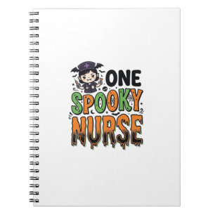 Griezelige verpleegster Halloween Vintage graveero Notitieboek