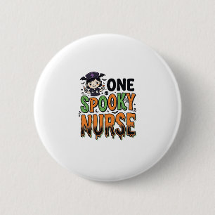 Griezelige verpleegster Halloween Vintage graveero Ronde Button 5,7 Cm