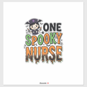 Griezelige verpleegster Halloween Vintage graveero Sticker