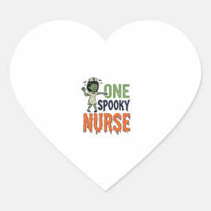 Griezelige Verpleegster Halloween Vintage Vector O Hart Sticker