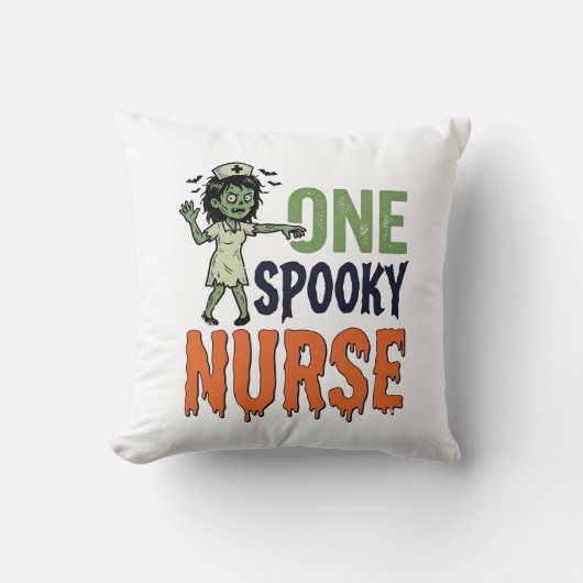 Griezelige Verpleegster Halloween Vintage Vector O Kussen (Voorkant)