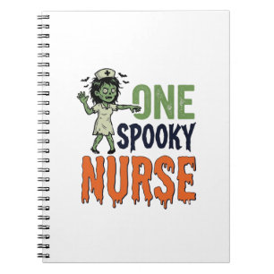 Griezelige Verpleegster Halloween Vintage Vector O Notitieboek