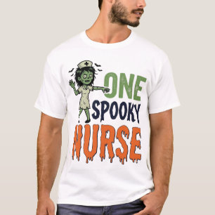 Griezelige Verpleegster Halloween Vintage Vector O T-shirt