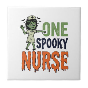 Griezelige Verpleegster Halloween Vintage Vector O Tegeltje