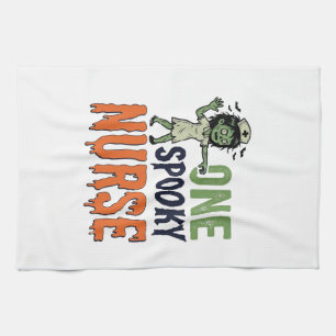 Griezelige Verpleegster Halloween Vintage Vector O Theedoek
