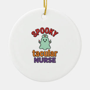 Griezelige Verpleegster Halloween Vintage Vector T Keramisch Ornament