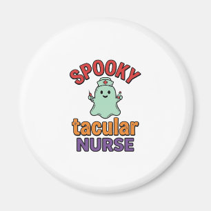 Griezelige Verpleegster Halloween Vintage Vector T Magneet
