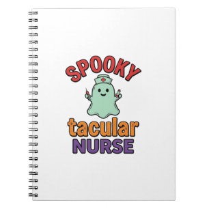 Griezelige Verpleegster Halloween Vintage Vector T Notitieboek