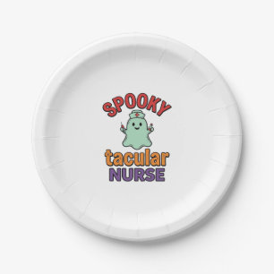 Griezelige Verpleegster Halloween Vintage Vector T Papieren Bordje