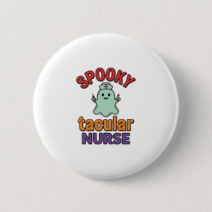 Griezelige Verpleegster Halloween Vintage Vector T Ronde Button 5,7 Cm