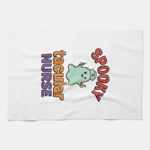 Griezelige Verpleegster Halloween Vintage Vector T Theedoek