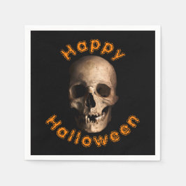 Griezelige verrotte schedel Gelukkig Halloween Servet