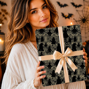 Griezelige Verschrikkelijke Pop Silhouetten Gotisc Cadeaupapier