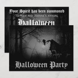 Griezelige Verschrikkelijke Raaf in Bos Halloween  Kaart