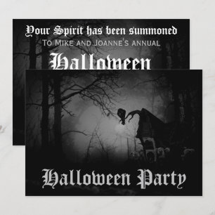 Griezelige Verschrikkelijke Raaf in Bos Halloween  Kaart