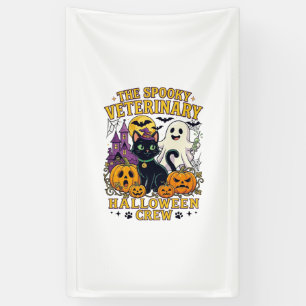 Griezelige Veterinaire Halloween Crew Zwarte Kat G Spandoek