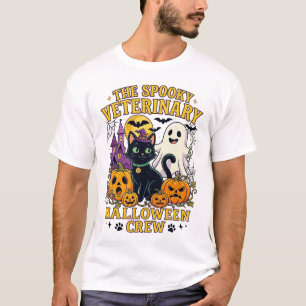 Griezelige Veterinaire Halloween Crew Zwarte Kat G T-shirt