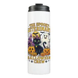 Griezelige Veterinaire Halloween Crew Zwarte Kat G Thermosbeker
