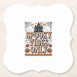 Griezelige Vibes Alleen Vintage Halloween T-shirt  Kartonnen Onderzetters