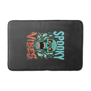 Griezelige Vibes Halloween Geest Schedel Design_1 Badmat