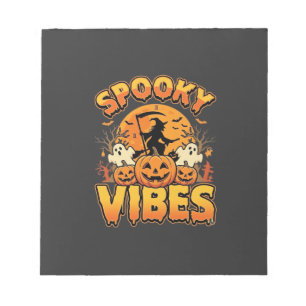 Griezelige Vibes Halloween Pompoen Heks Ontwerp_1 Notitieblok